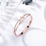 Shell Moon Star Titanium Steel Bracelet Couple Rose Plated Jewelry