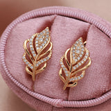 Zircon Hollow Plump 585 Earrings Party Hoops Wedding Jewelry