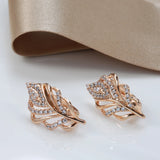 Zircon Hollow Plump 585 Earrings Party Hoops Wedding Jewelry