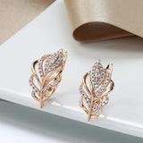 Zircon Hollow Plump 585 Earrings Party Hoops Wedding Jewelry