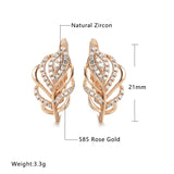 Zircon Hollow Plump 585 Earrings Party Hoops Wedding Jewelry