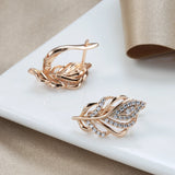 Zircon Hollow Plump 585 Earrings Party Hoops Wedding Jewelry