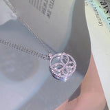 Zircon Micro-Set Pendant Necklace 925 Stamp