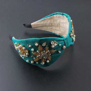 Inlaid Rhinestone Crystal Flower Headband Prom Gorgeous Headwear