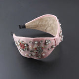 Inlaid Rhinestone Crystal Flower Headband Prom Gorgeous Headwear