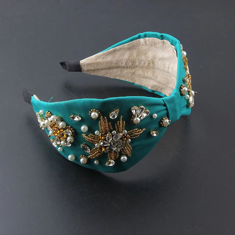 Inlaid Rhinestone Crystal Flower Headband Prom Gorgeous Headwear
