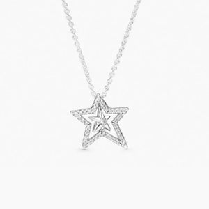 Winter Silver Star Wish Necklace 925 Sterling Silver Jewelry