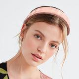 Winter Grid PU Leather Padded Headband Wide-brimmed Headband