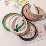 Winter Grid PU Leather Padded Headband Wide-brimmed Headband