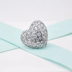 Winter Sparkling Heart Earring 925 Sterling Silver Studs
