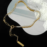 Winter CZ Tennis Paper Clip Chain Necklace for Women