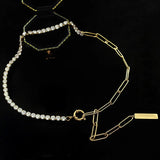 Winter CZ Tennis Paper Clip Chain Necklace for Women