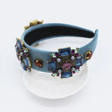 Velvet Baroque Crown Retro Hairband Rhinestone Tiara Crystal Headband