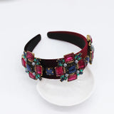 Velvet Baroque Crown Retro Hairband Rhinestone Tiara Crystal Headband