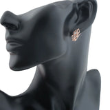 Women 585 Rose Crystal Stone Weaving Drop Earrings