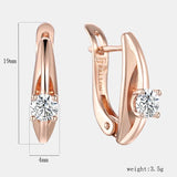 Women 585 Rose Crystal Stone Weaving Drop Earrings