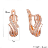 Women 585 Rose Crystal Stone Weaving Drop Earrings