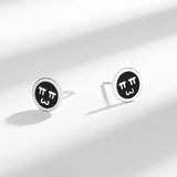 925 Silver Ear Nail Enamel Funny Expression Jewelry Gift