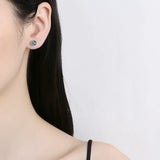 925 Silver Ear Nail Enamel Funny Expression Jewelry Gift