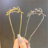 Women Bowknot Rhinestone Hairpins Hair Sticks Bridal Wedding Hair Clip