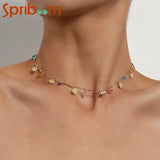 Flower Heart Choker Necklace Boho Jewelry