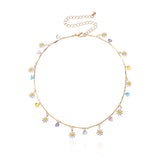 Flower Heart Choker Necklace Boho Jewelry