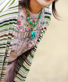 Green Stone Seed Bead Women's Choker Necklace Short Collar Statement Jewelry