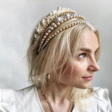 Sweet Lovely Women Pearls Headband Hair Hoops Holder Hair Ornament Head Ban