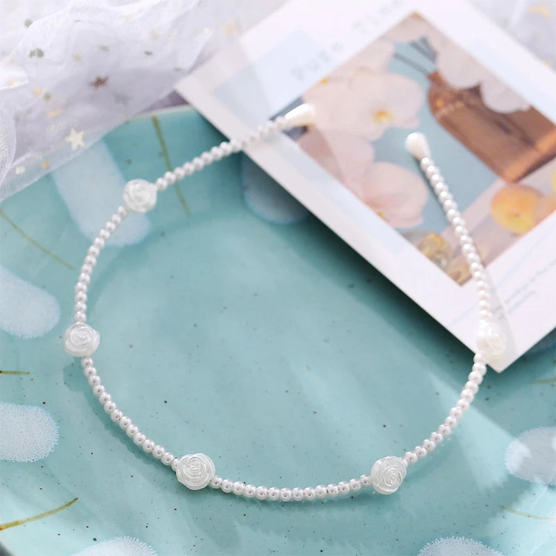 Sweet Lovely Women Pearls Headband Hair Hoops Holder Hair Ornament Head Ban