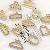 Hollow Geometric Metal Hair Claw Pearl Hair Clips Headband