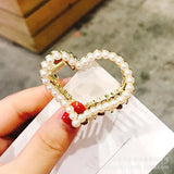 Hollow Geometric Metal Hair Claw Pearl Hair Clips Headband