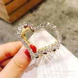 Hollow Geometric Metal Hair Claw Pearl Hair Clips Headband