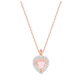Crystal Powder Heart Shaped Necklace Clavicle Chain for Women