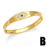 Devil's Eye Bracelet Copper Zirconia Cuff Bangle Jewelry