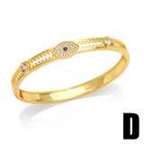 Devil's Eye Bracelet Copper Zirconia Cuff Bangle Jewelry