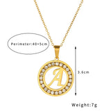 Initial Letter Charm Necklace Stainless Steel Jewelry Gift