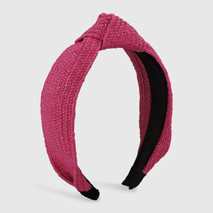 Bohemian Raffia Wide Center Cross Hair Hoop