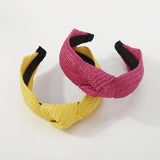 Bohemian Raffia Wide Center Cross Hair Hoop