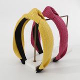 Bohemian Raffia Wide Center Cross Hair Hoop