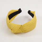 Bohemian Raffia Wide Center Cross Hair Hoop