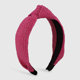 Bohemian Raffia Wide Center Cross Hair Hoop