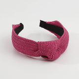 Bohemian Raffia Wide Center Cross Hair Hoop
