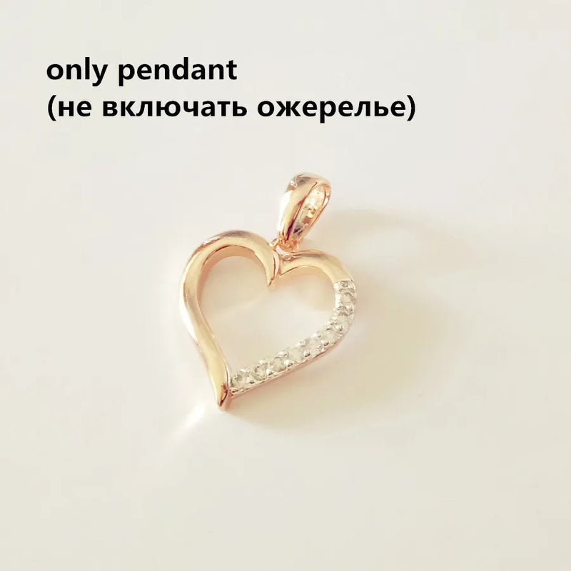 Rose 585 Heart Shape Pendant Jewelry