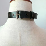 Women Punk Choker Necklace Stud Metal Buckle Goth Collar
