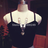 Women Sweet Heart Lock Harajuku Leather Choker Necklace