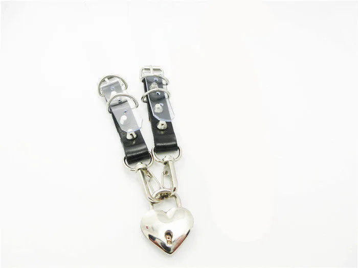 Women Sweet Heart Lock Harajuku Leather Choker Necklace