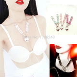 Women Sweet Heart Lock Harajuku Leather Choker Necklace