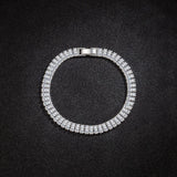 Silver Bracelet Full Diamond Rectangle Bracelet High 925 Stamp Zircon Bangle