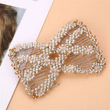 Pearl Beaded Hair Claw Hairpin Up-Do Bun Maker