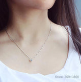 925 Sterling Silver CZ Stone Pendant Necklace for Women